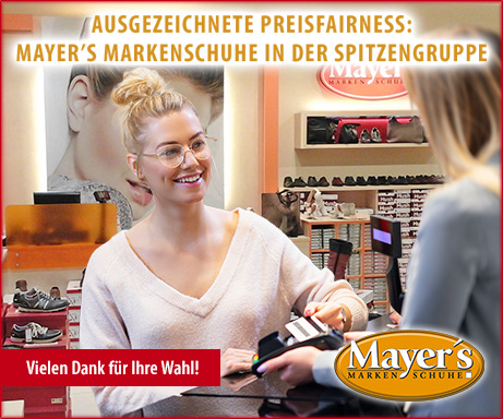 Ausgezeichnete Preisfairness: Mayer’s Markenschuhe in der Spitzengruppe